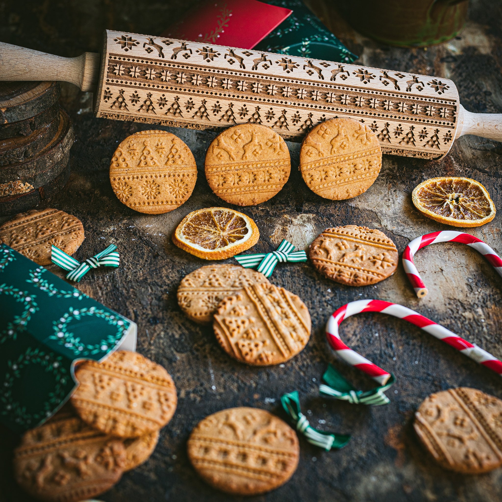 Christmas Scraps Rolling Pin