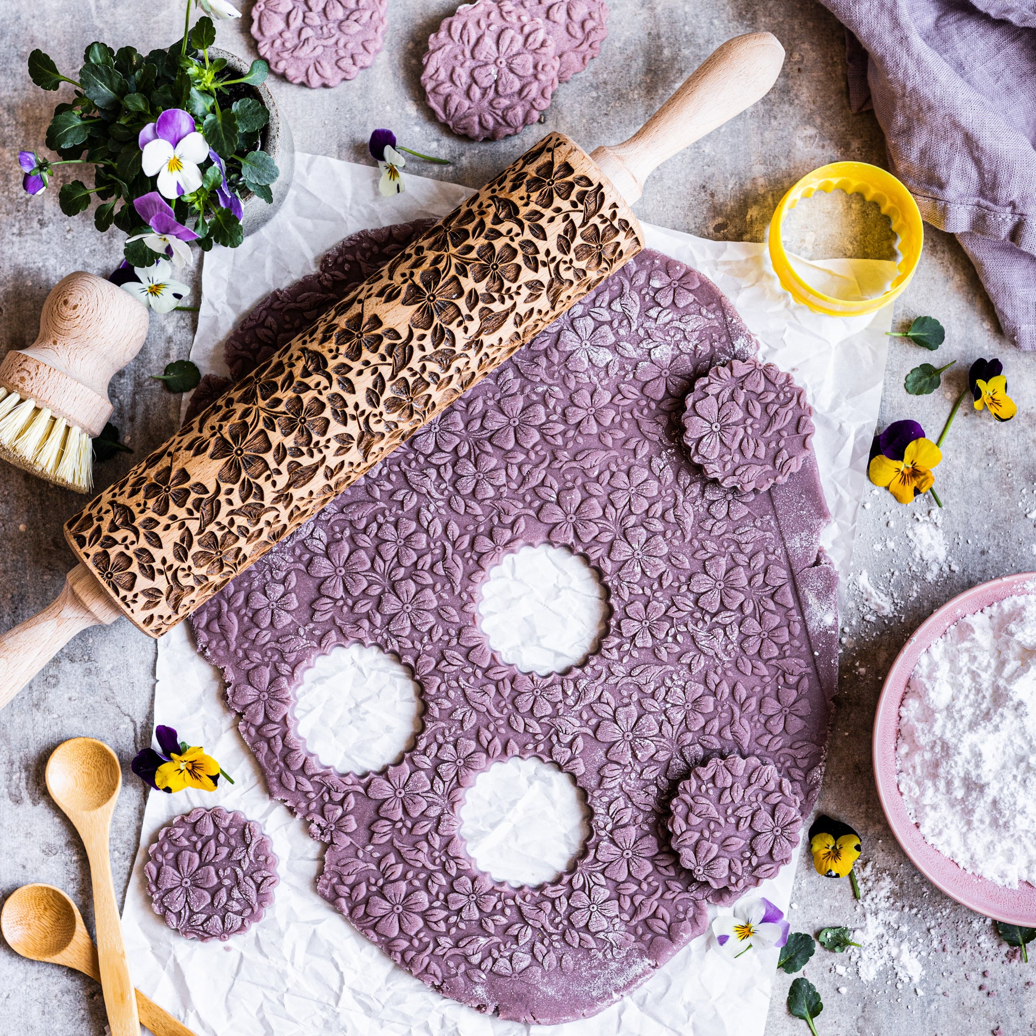 Pansies Rolling Pin
