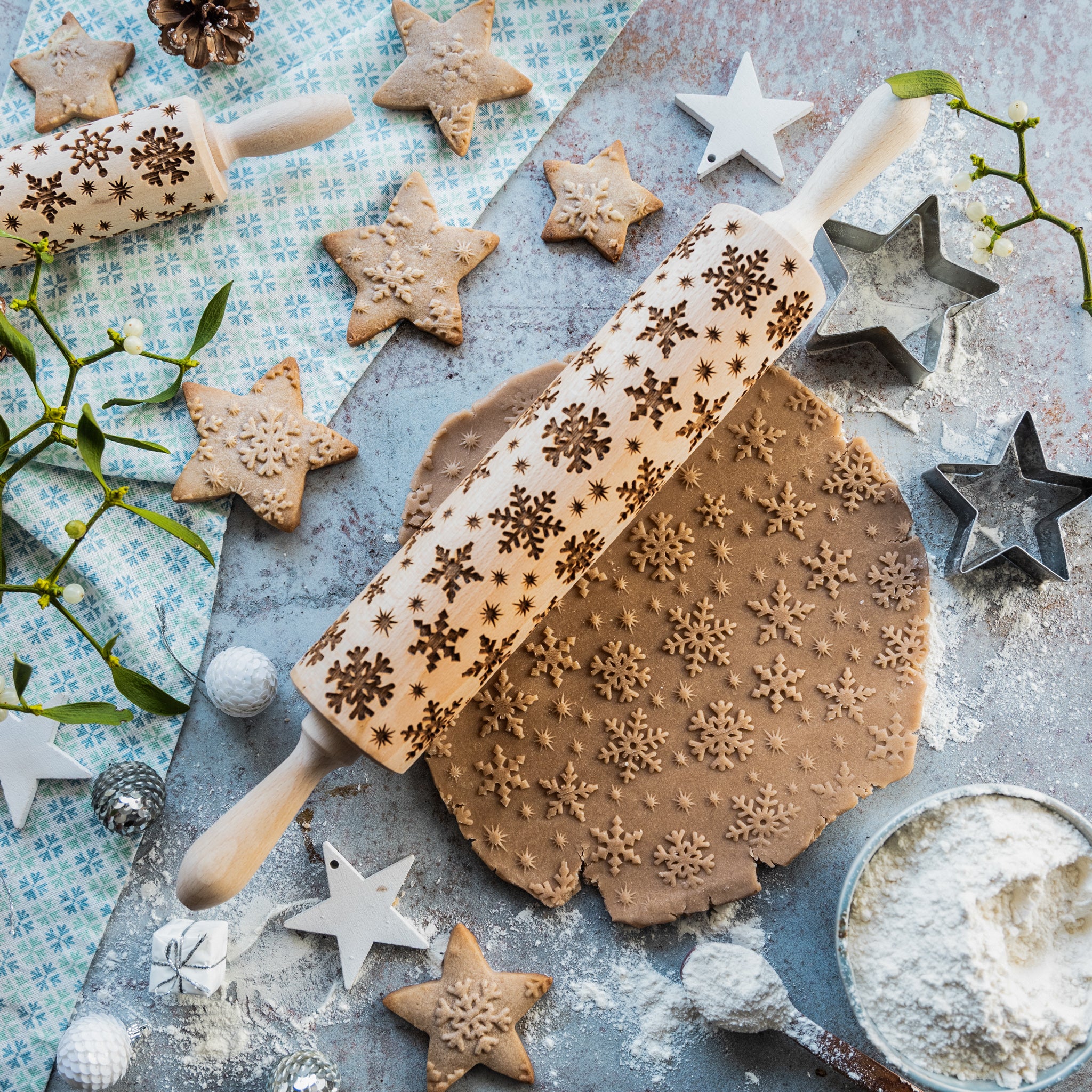 Snowflakes Rolling Pin