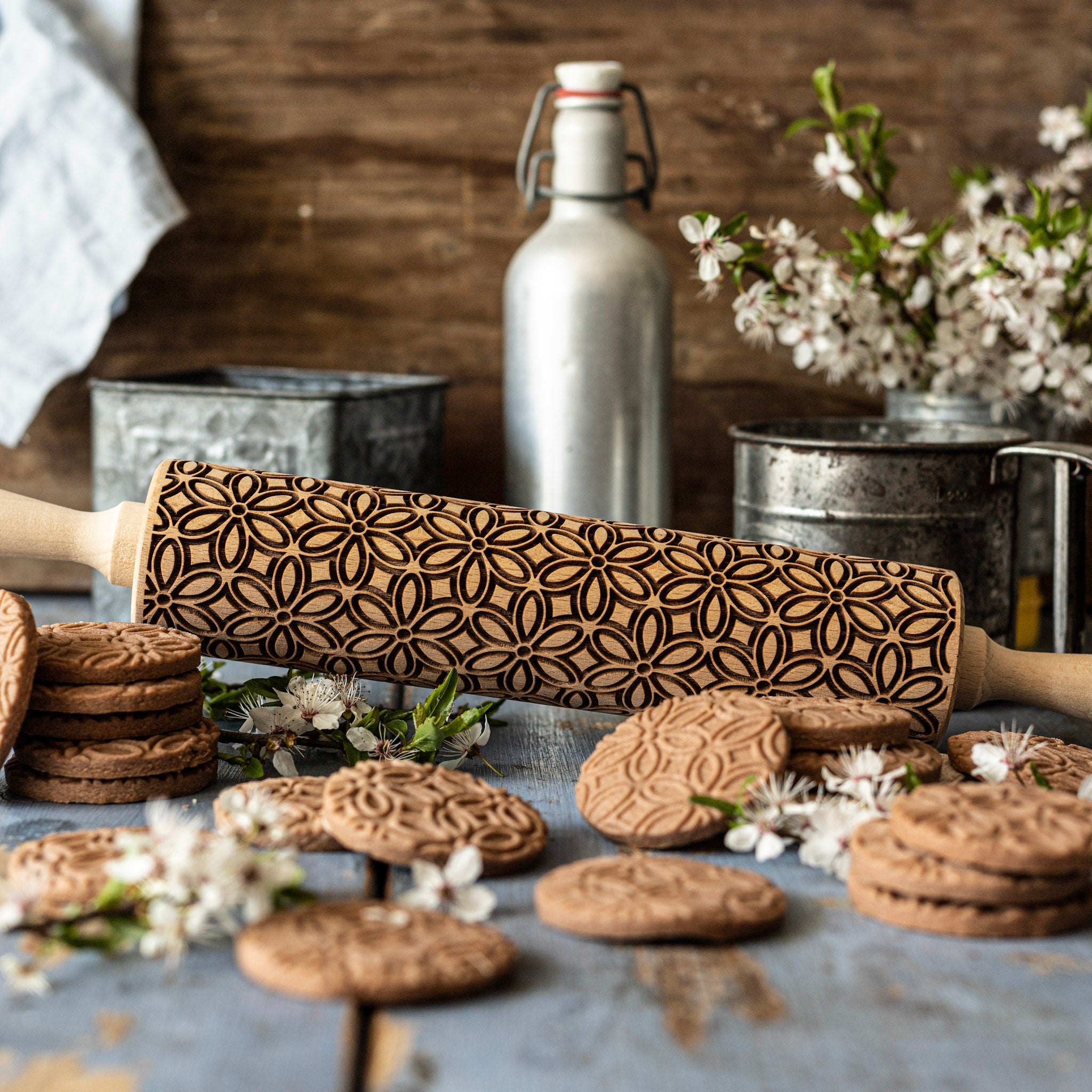 Flower Art Rolling Pin