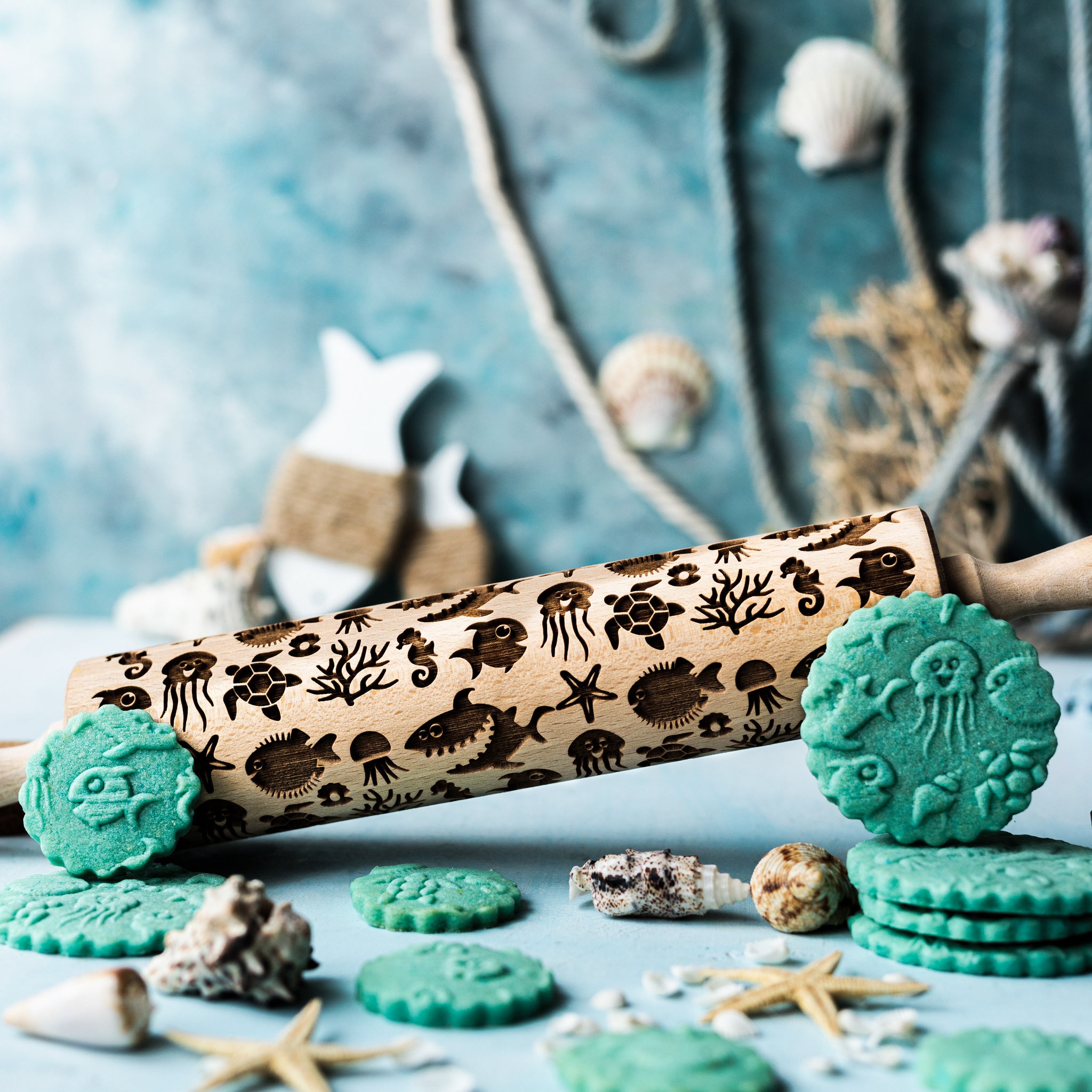 Cartoon Ocean Rolling Pin