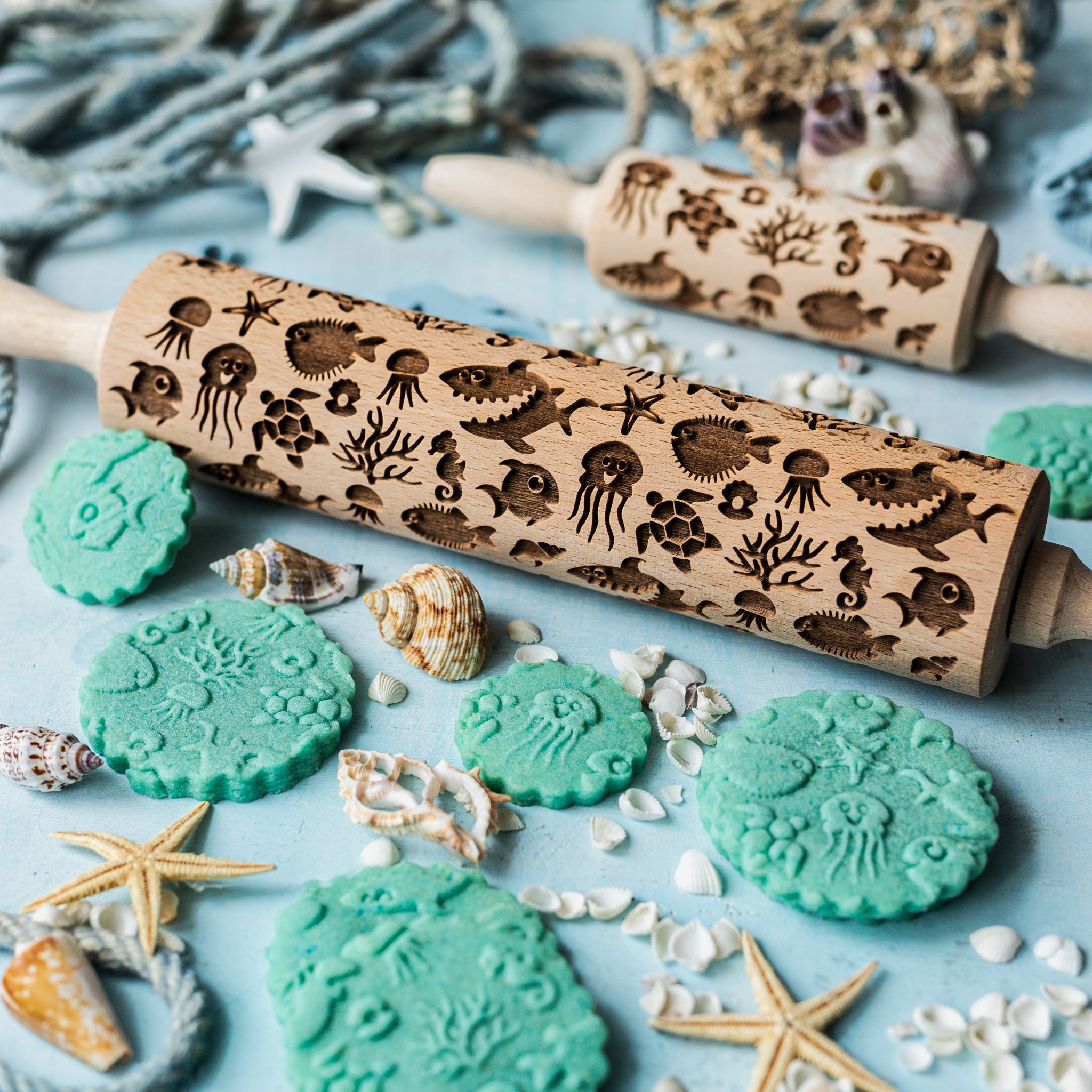 Cartoon Ocean Rolling Pin