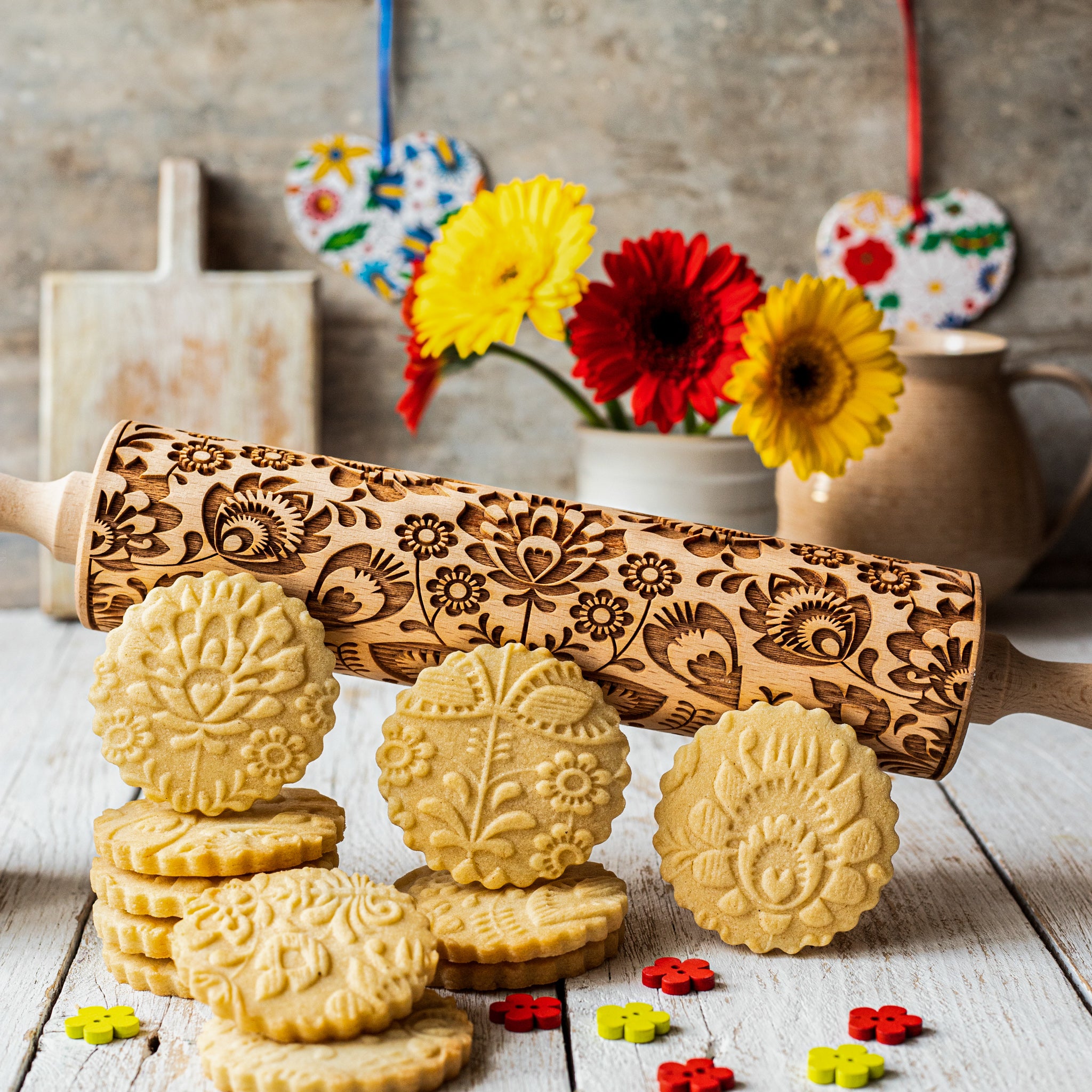 Folk Garden Rolling Pin