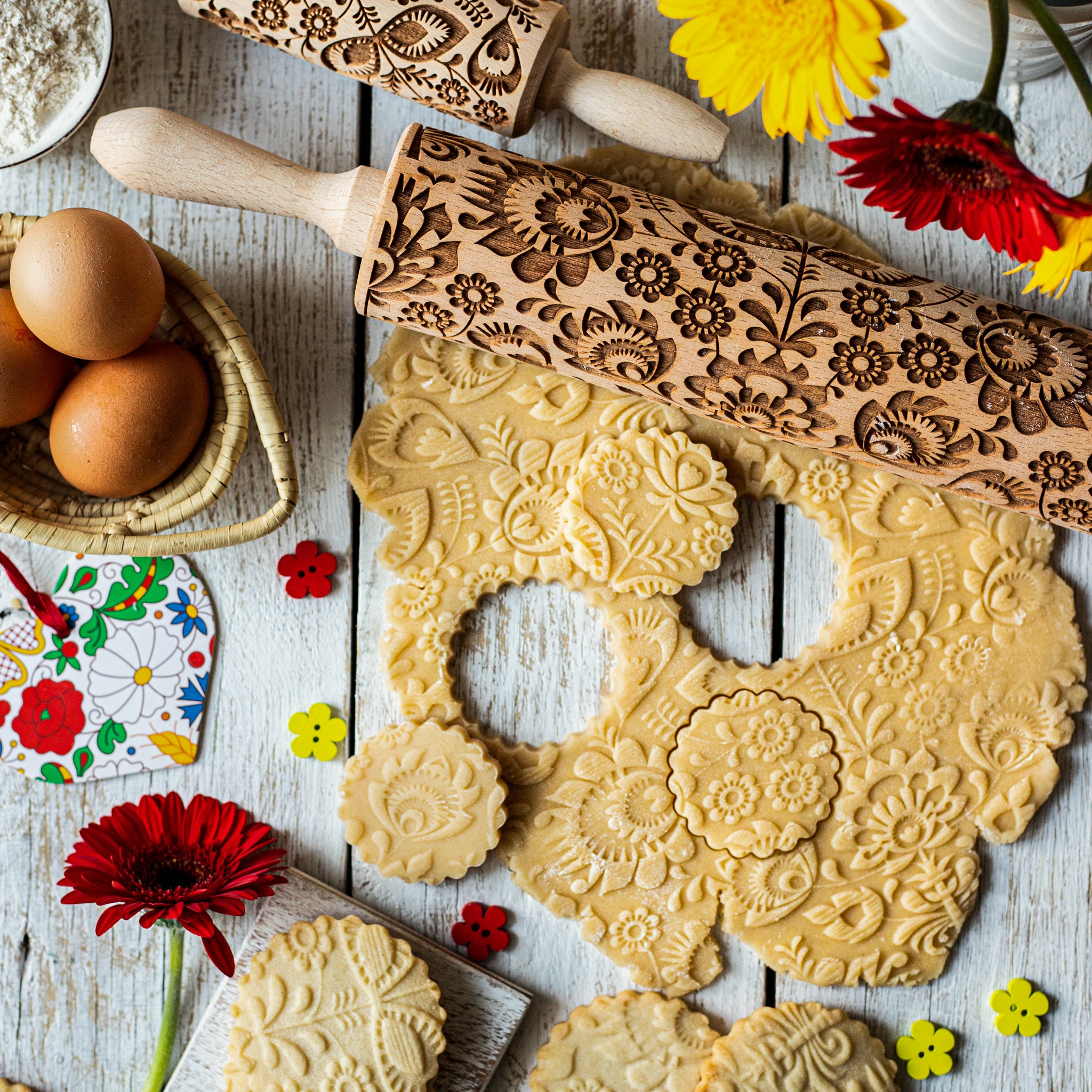 Folk Garden Rolling Pin