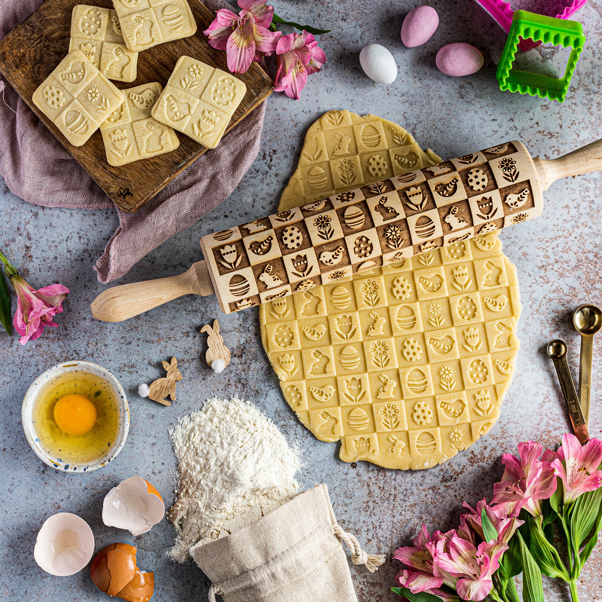 Easter Squares Rolling Pin