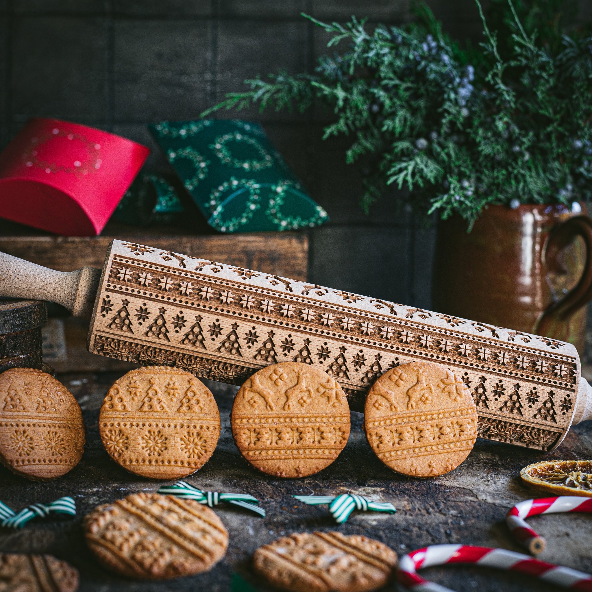 Christmas Scraps Rolling Pin