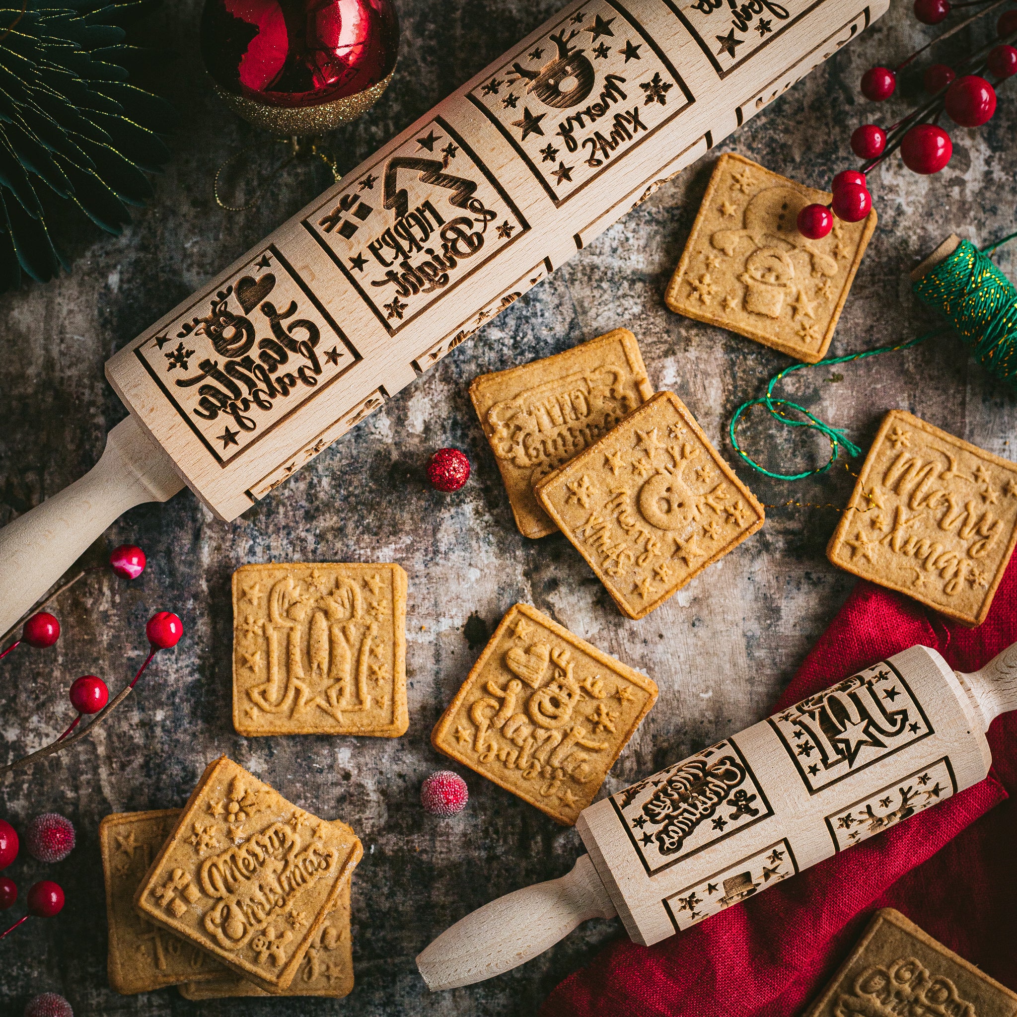 Christmas Square Rolling Pin