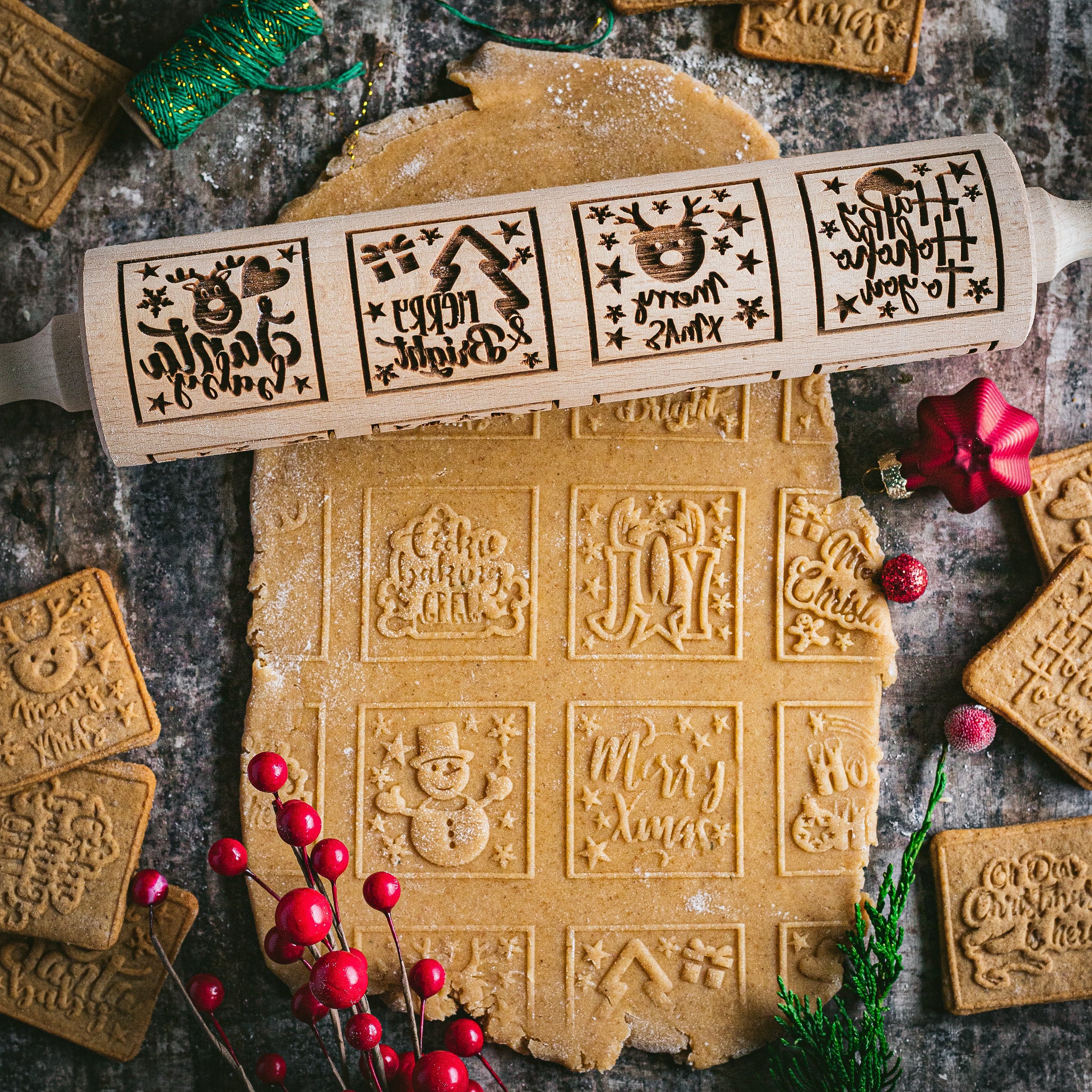 Christmas Square Rolling Pin