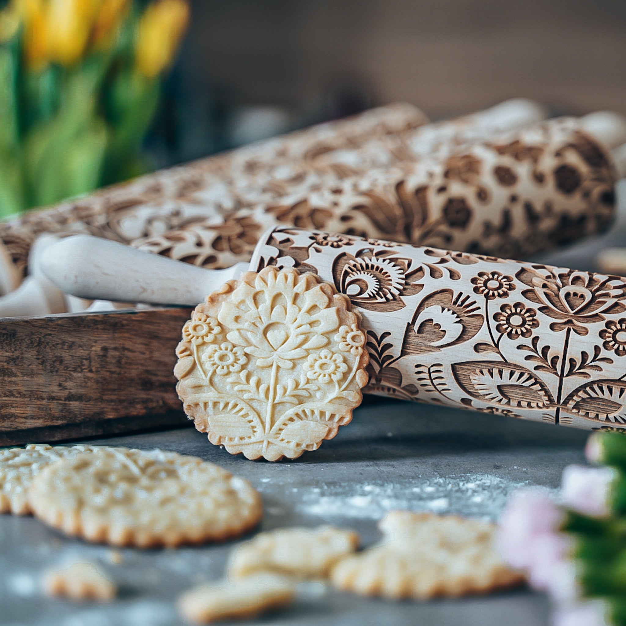 Folk Garden Rolling Pin