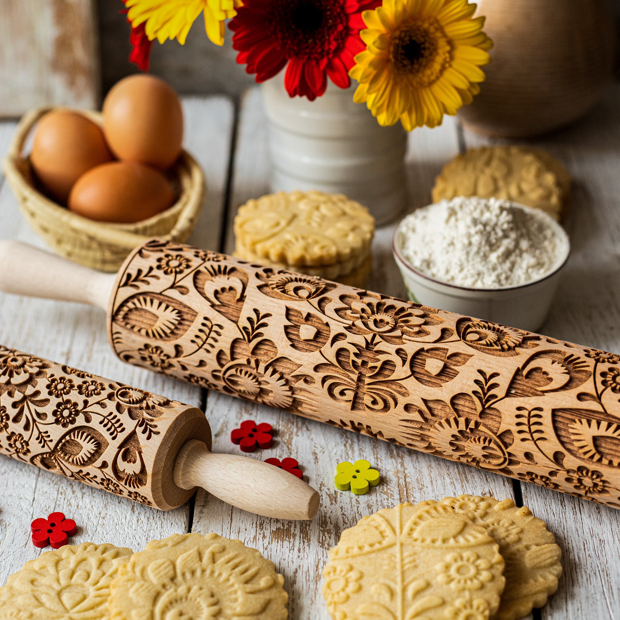 Folk Garden Rolling Pin