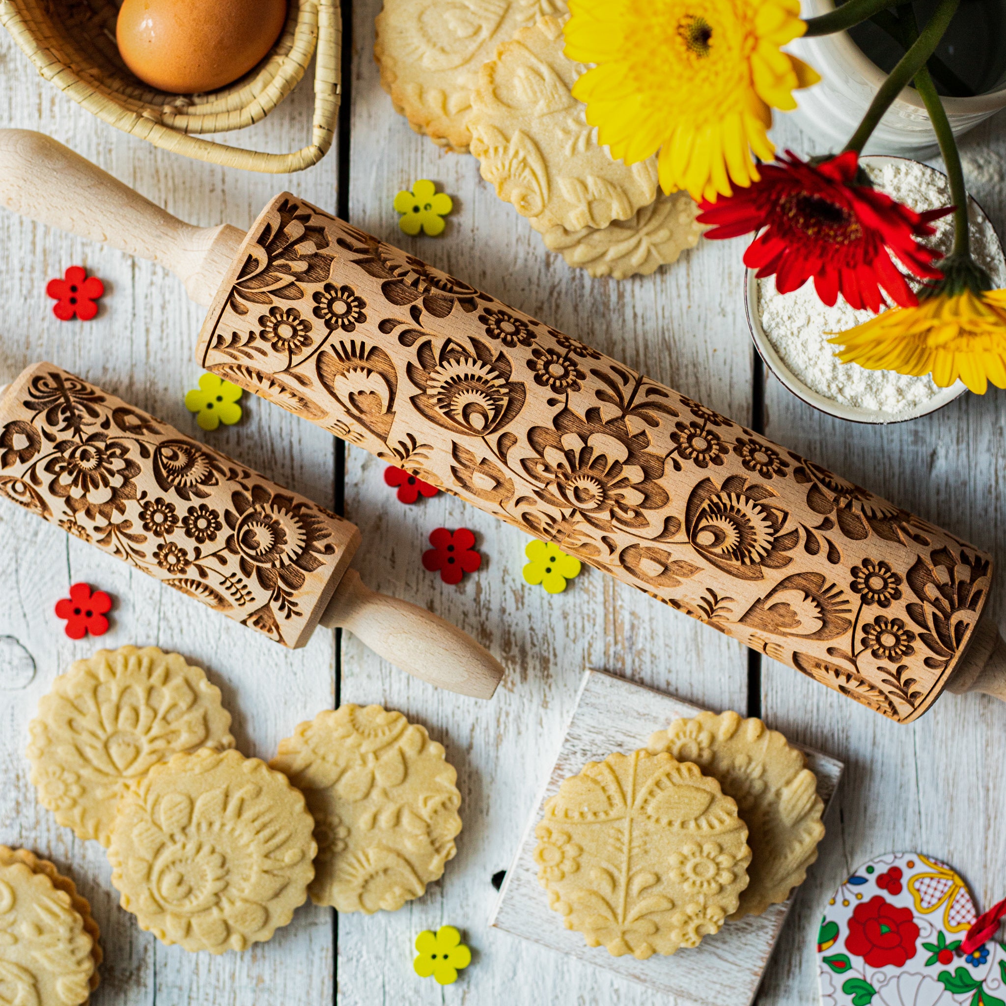 Folk Garden Rolling Pin
