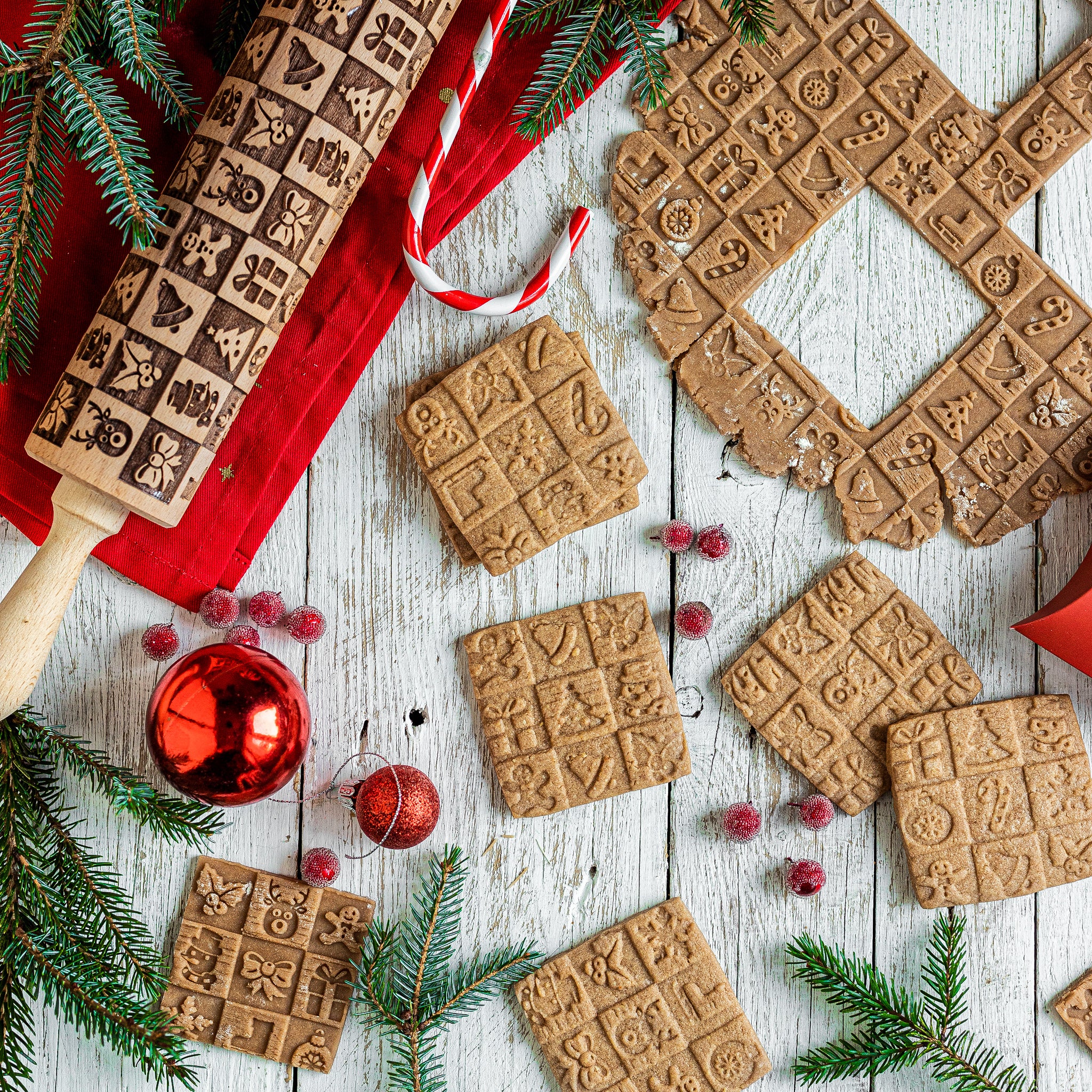 Christmas Chess Rolling Pin